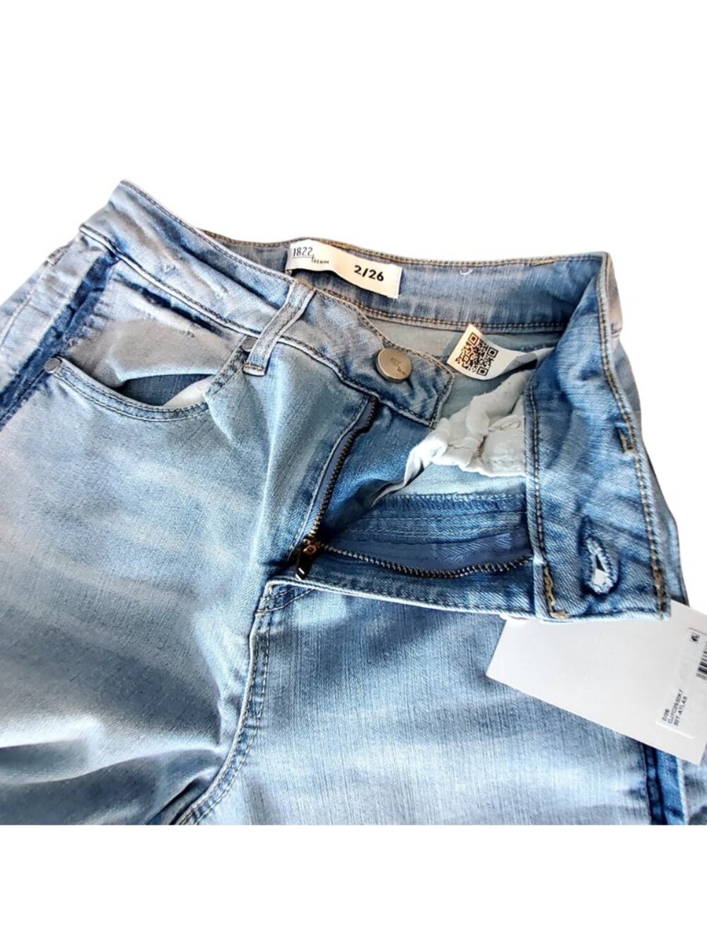 1822 Denim Womens Light Wash Skinny Jeans Size 2/26 With Stretch Cotton Blend - Picture 5 of 12